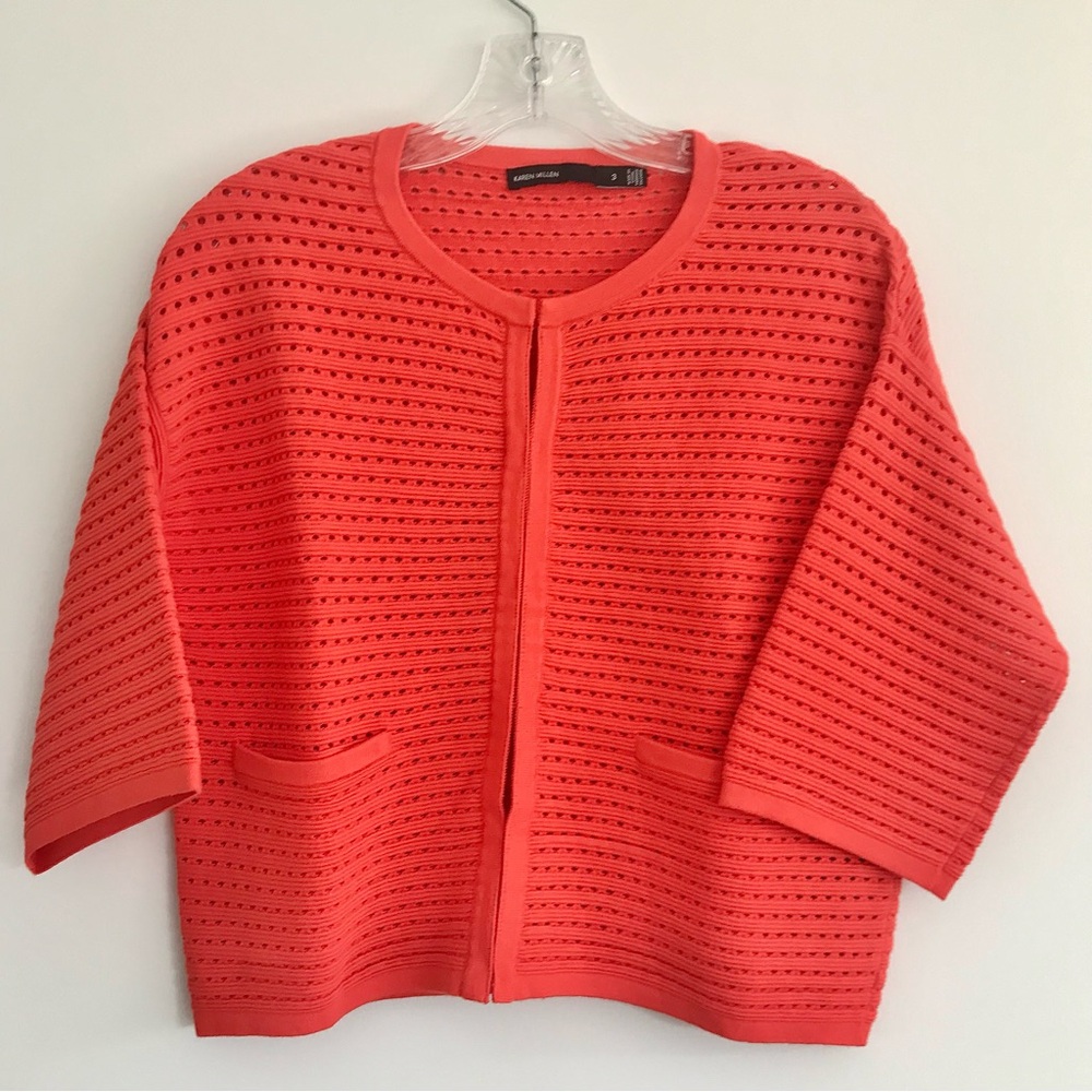 Karen Millen Boxy Texture Knit Cardigan